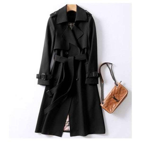 Double-breasted Mid-length Tie Trench Coat 7-12days