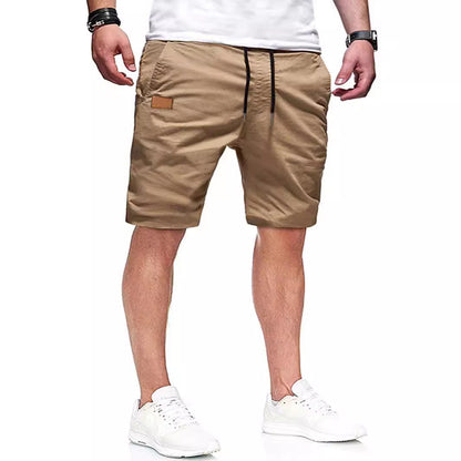 Leather Patchwork Straight Youth Fifth Pants Casual Workwear Shorts