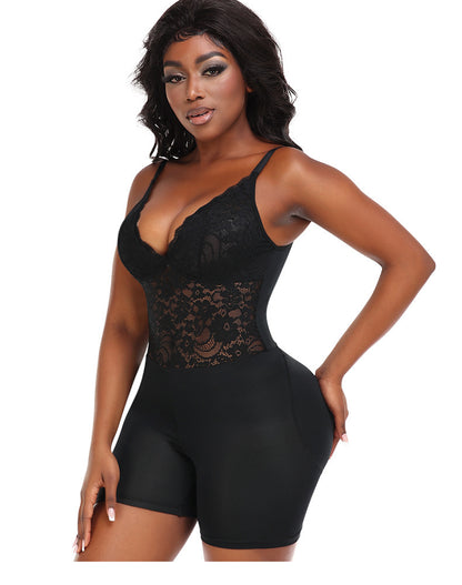 Plus Size Body Shaping Hip Lace Tight Braces Jumpsuit