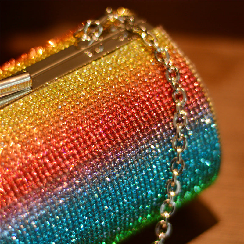 Rainbow Rhinestone Purse Evening Bag