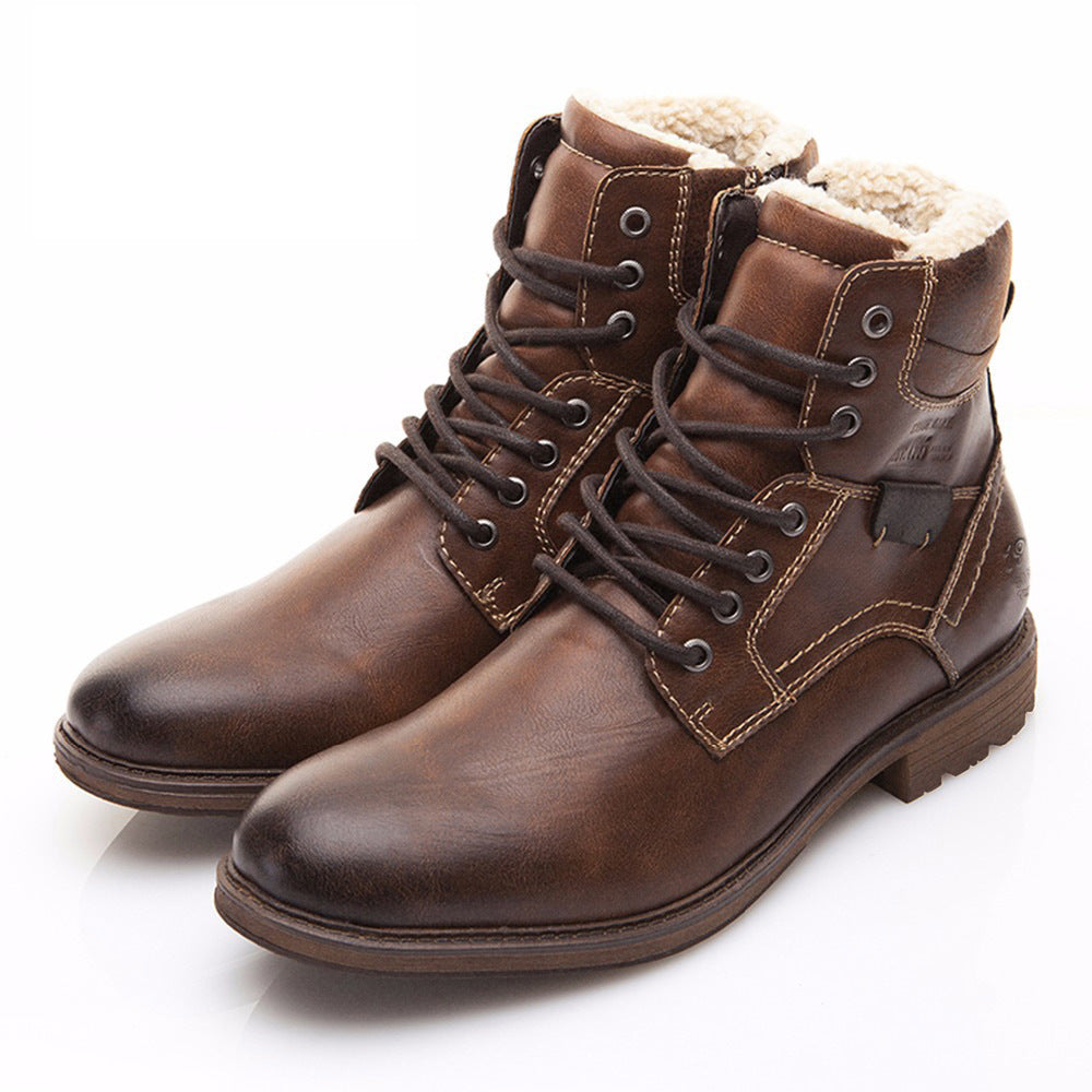 winter men warm shoes martin boots snow boots 7-12days