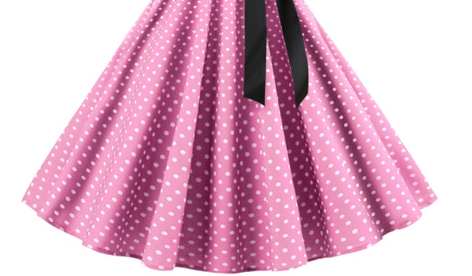 The polka dot strapless dress