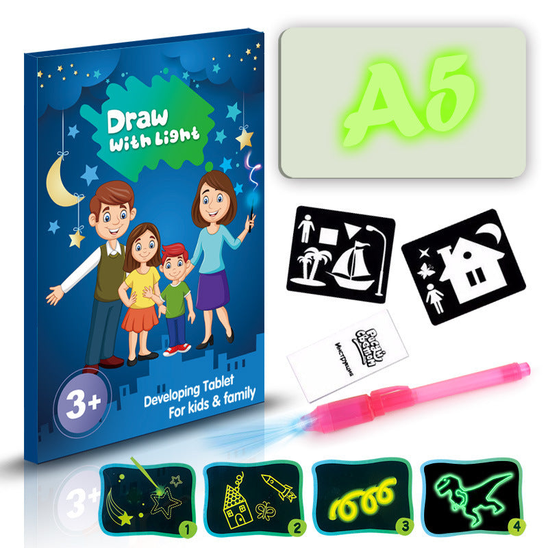 Educational Toy Drawing Pad 3D Magic 8 Light Effects Puzzle Board Sketchpad 8-14days