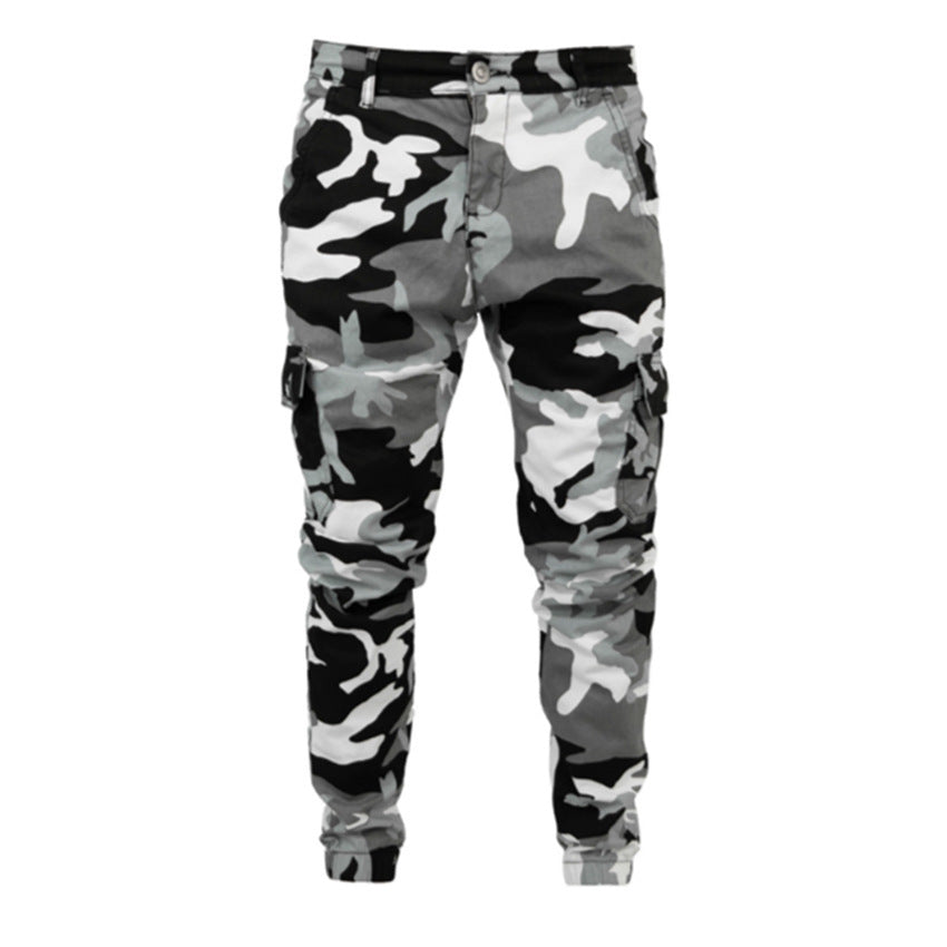 Men's Multi Pocket Stretch Jeans Camouflage Cargo Jeans