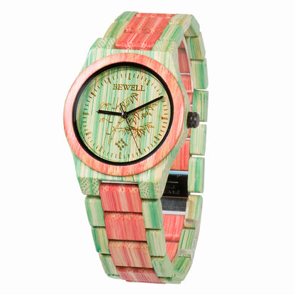 Bamboo wood color dynamic wooden watch