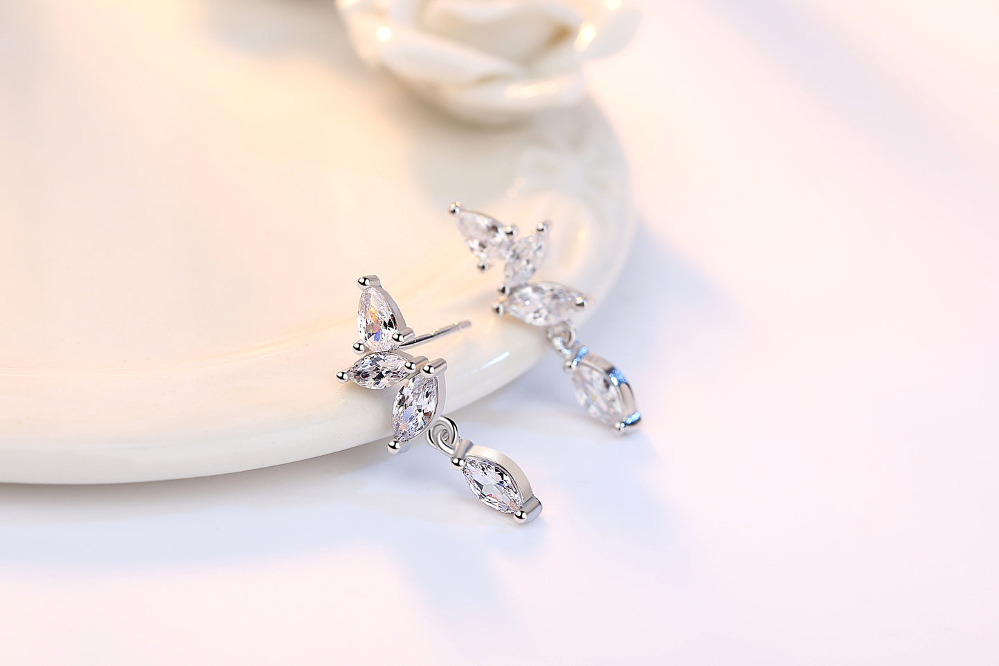 Ice crystal drop earrings