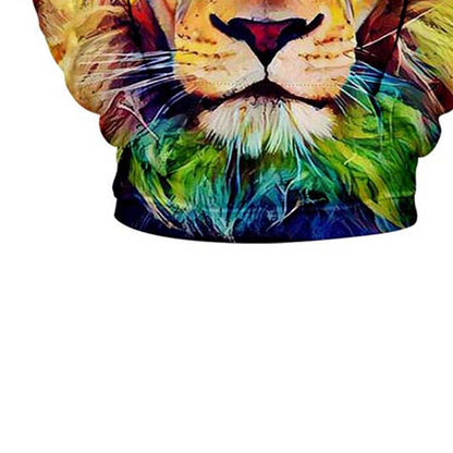 Fashion Lion Men's Wear Hoodie Color Print