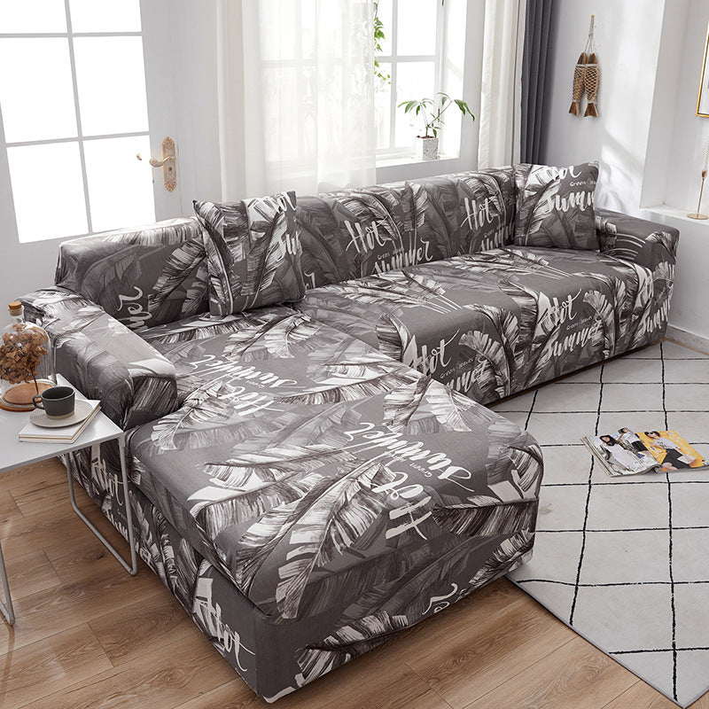 Geometric Design Spandex Corner Sofa Covers Long Elastic Material Couch Cases