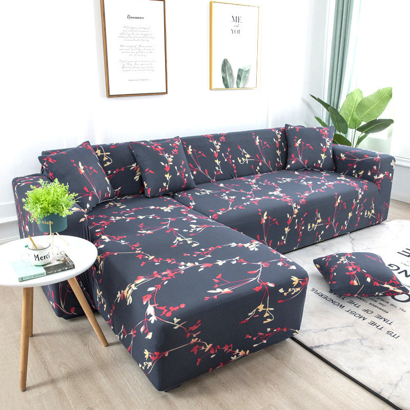 Geometric Design Spandex Corner Sofa Covers Long Elastic Material Couch Cases