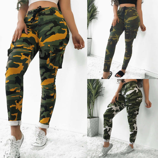 Ladies Sexy Repair Camouflage Print Casual Pants