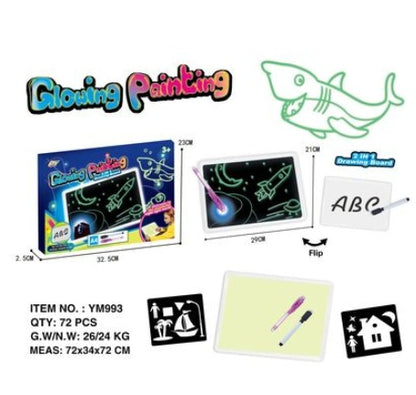 Educational Toy Drawing Pad 3D Magic 8 Light Effects Puzzle Board Sketchpad 8-14days