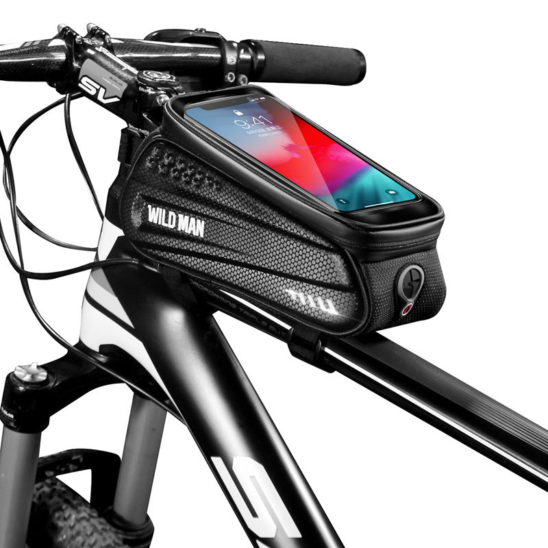 WHEEL UP Hard Shell Bicycle Bag Front Beam Bag Mountain Bike Mobile Phone Touch Screen Upper Tube Bag Saddle Bag Riding Equipment