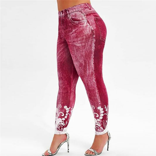 Printed Slim Yoga Leggings Plus Size Sweatpants