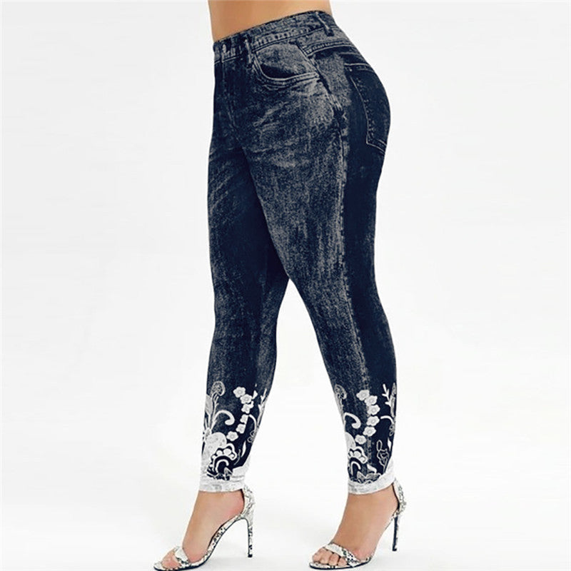 Printed Slim Yoga Leggings Plus Size Sweatpants