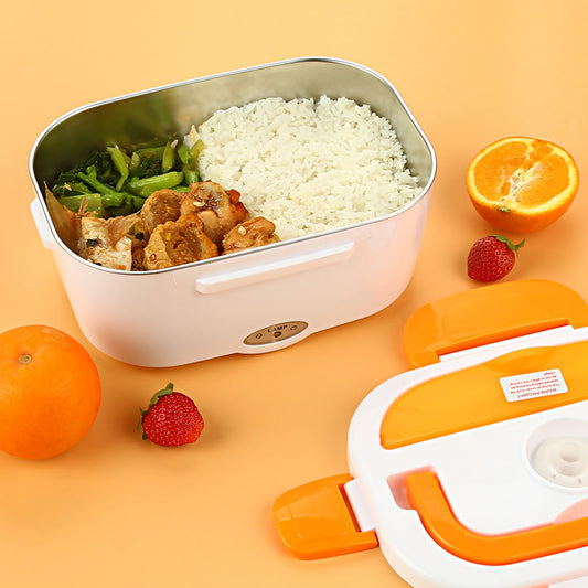 Kitchen Electric Heated Lunch Box Stainless Steel School Car Picnic Food Heating Heater Food Warmer Container