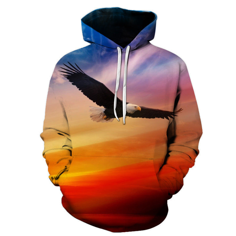 Owl 3D Digital Printing Men's Hooded Sweatshirt