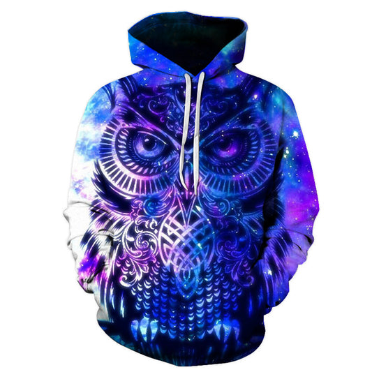 Owl 3D Digital Printing Men's Hooded Sweatshirt