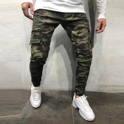 Men's Multi Pocket Stretch Jeans Camouflage Cargo Jeans