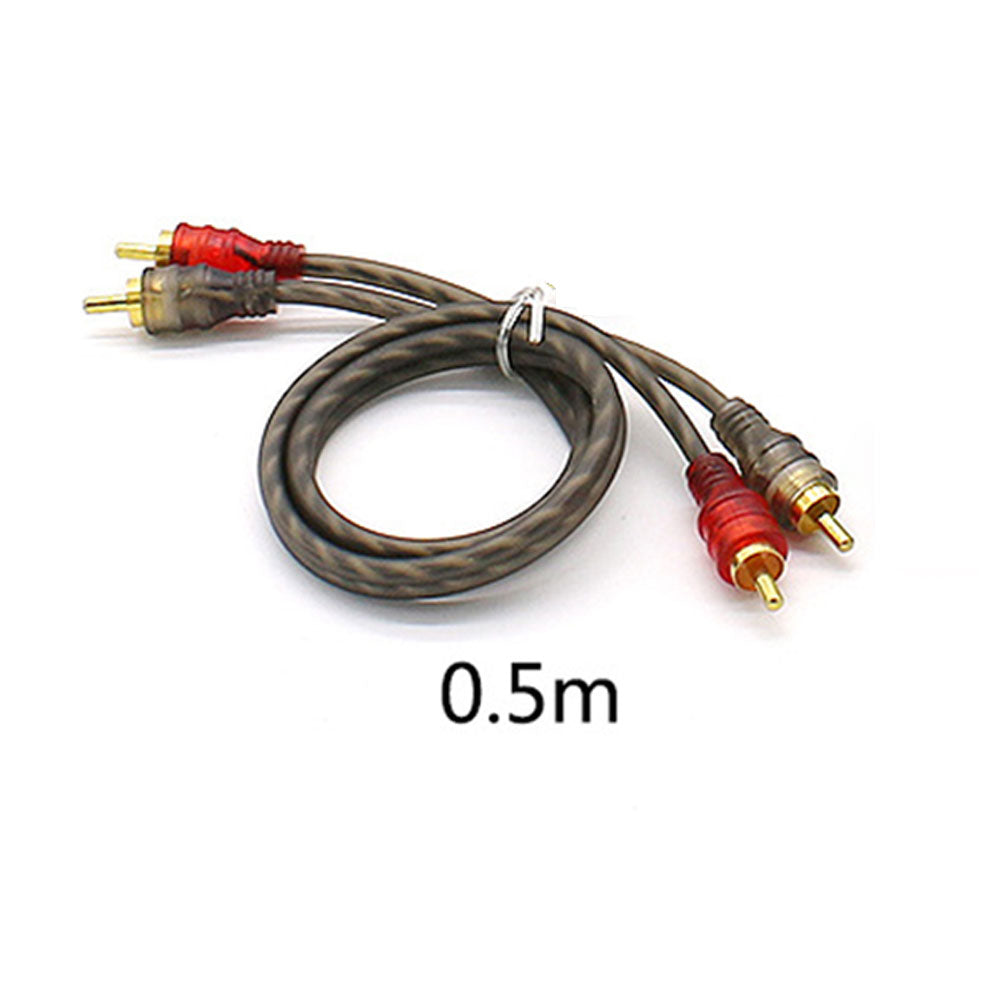 Car Audio Signal Cable 0.5-5M Pure Copper Wire RCA Plug Audio Cord Power Amplifier PVC Cables Line Car Audio System Accessories 7~10days