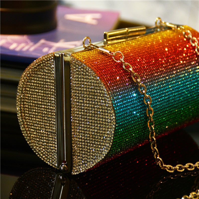 Rainbow Rhinestone Purse Evening Bag