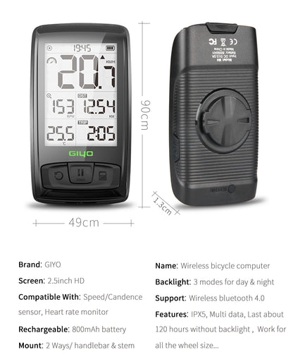 Speedometer for wireless road bike