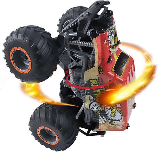 All Terrain Off Road 2.4Ghz Remote Control Monster Trucks For Boys With LED Lights  Orange  4-9days