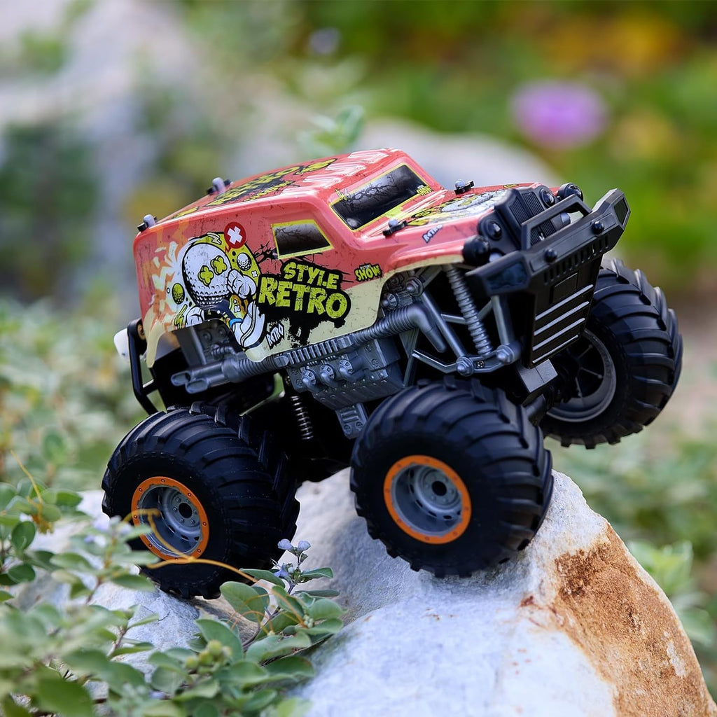All Terrain Off Road 2.4Ghz Remote Control Monster Trucks For Boys With LED Lights  Orange  4-9days