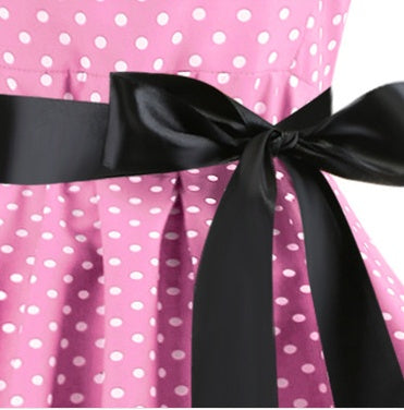 The polka dot strapless dress