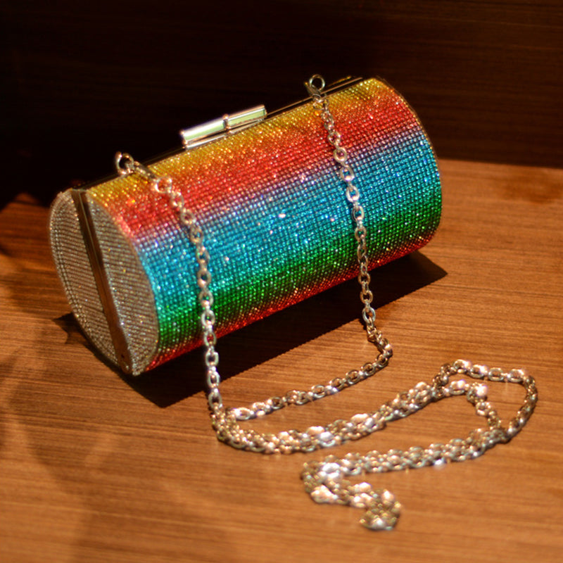 Rainbow Rhinestone Purse Evening Bag