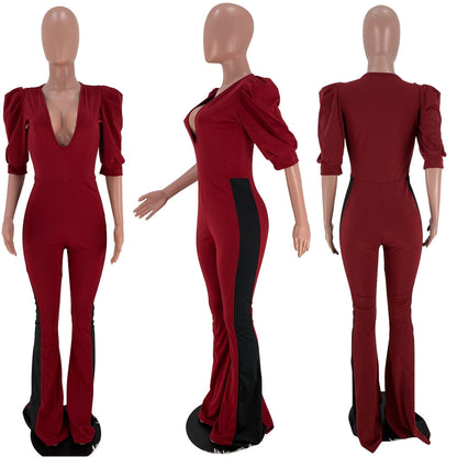 European And American Women's Leisure Jumpsuit With Large Horn