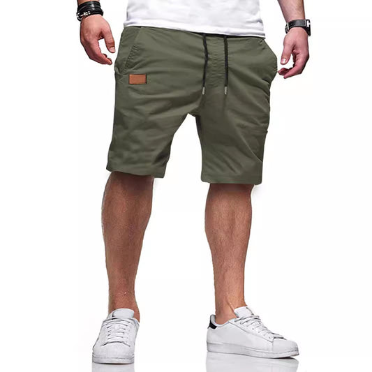 Leather Patchwork Straight Youth Fifth Pants Casual Workwear Shorts