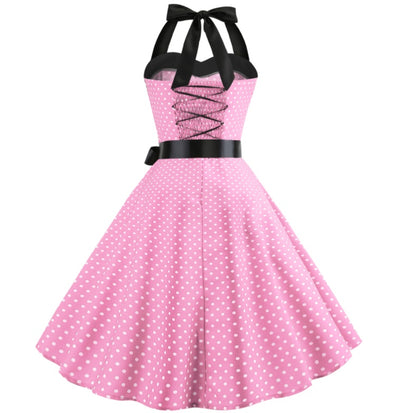 The polka dot strapless dress