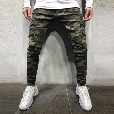 Men's Multi Pocket Stretch Jeans Camouflage Cargo Jeans