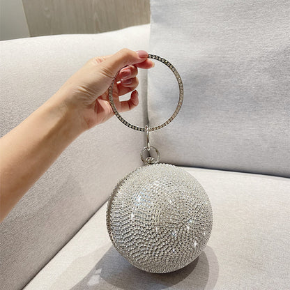 Women's Fashion Round Ball Rhinestone Dinner Bag