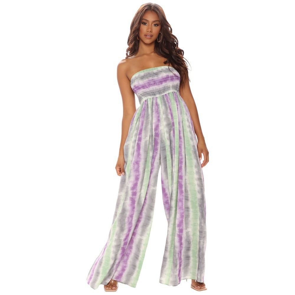 Leisure Chest Wrapped Loose Women's Jumpsuit