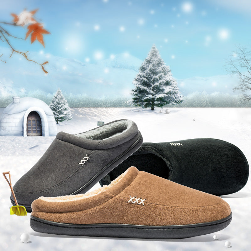 Warm Cotton Slippers Winter Men Casual Shoes Bathroom Home Soft Slippers Plush Non-slip Slippers Indoor Footwear