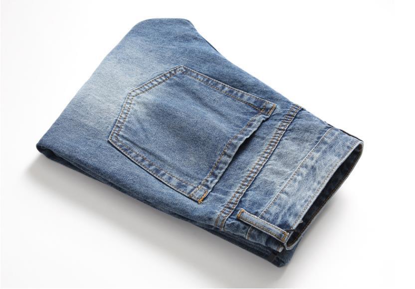 Men's Classic Blue With Holes Jeans