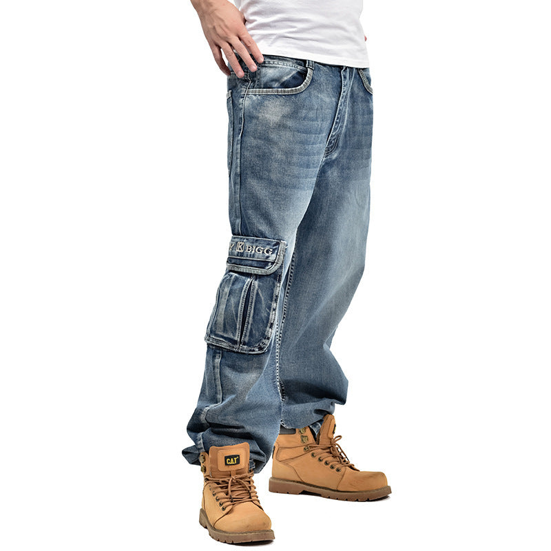 Loose Plus Size Fat Guy Hip Hop Plus Size Skateboarding Pants