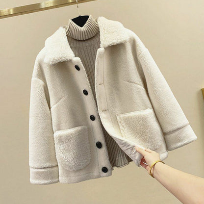 Lamb Wool Fur Sweater Casual Pants Three Piece Set Fashion Suit Women 7-12days