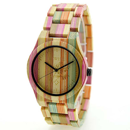 Bamboo wood color dynamic wooden watch