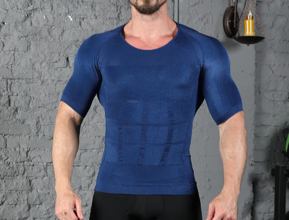 Male Chest Compression T-shirt Fitness Hero Belly Buster Slimming