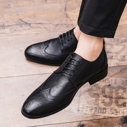 Business dress shoes with pointed toes