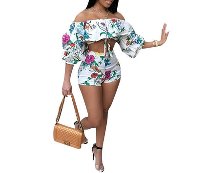 European and American sexy digital printing pile sleeves two-piece