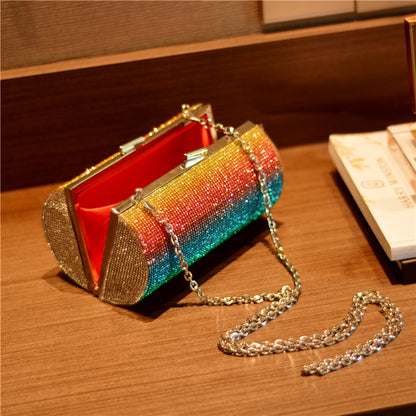 Rainbow Rhinestone Purse Evening Bag