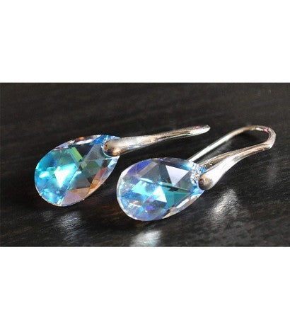 Colored Crystal Drop Earrings