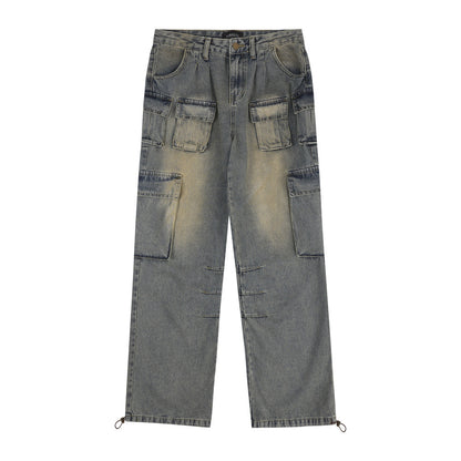 Vintage Fashion Work Clothes Jeans For Men