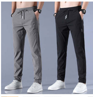 Drawstring Trousers Thin Casual Pants Korean Version Loose Straight Sweatpants Mens Clothing