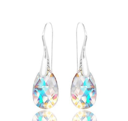 Colored Crystal Drop Earrings