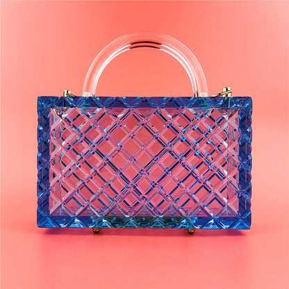 Super Thick Checkered New Transparent Acrylic Handbag