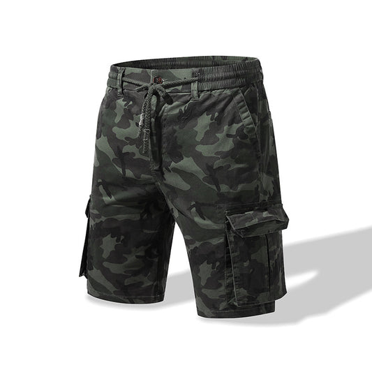 Men's Straight Casual Pants Camouflage Multi-pocket Workwear Shorts